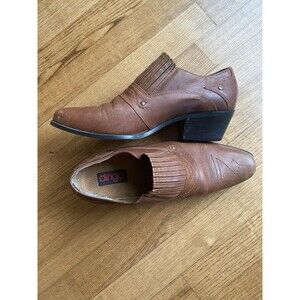 Dingo womens size 9 brown leather low booties boots cowgirl Western Boho Horse